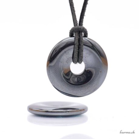 Hematite - Donut Pendant - 3cm