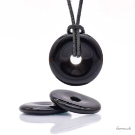 Obsidienne arc-en-ciel - Pendentif Donut - 3cm