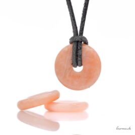 Oranger Mondstein – Donut-Anhänger – 2 cm