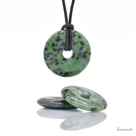 Rubin Zoisit - Donut-Anhänger - 3 cm
