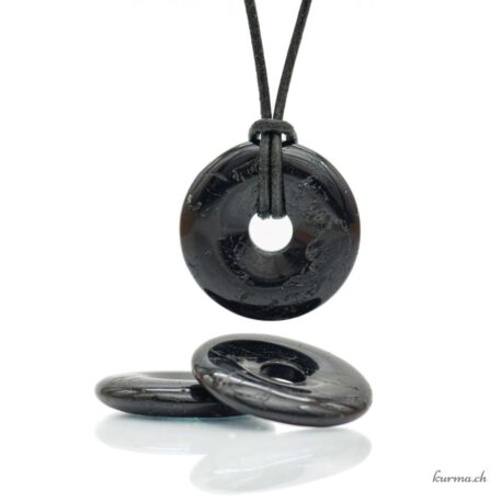 Tourmaline noire - Pendentif Donut - 3cm