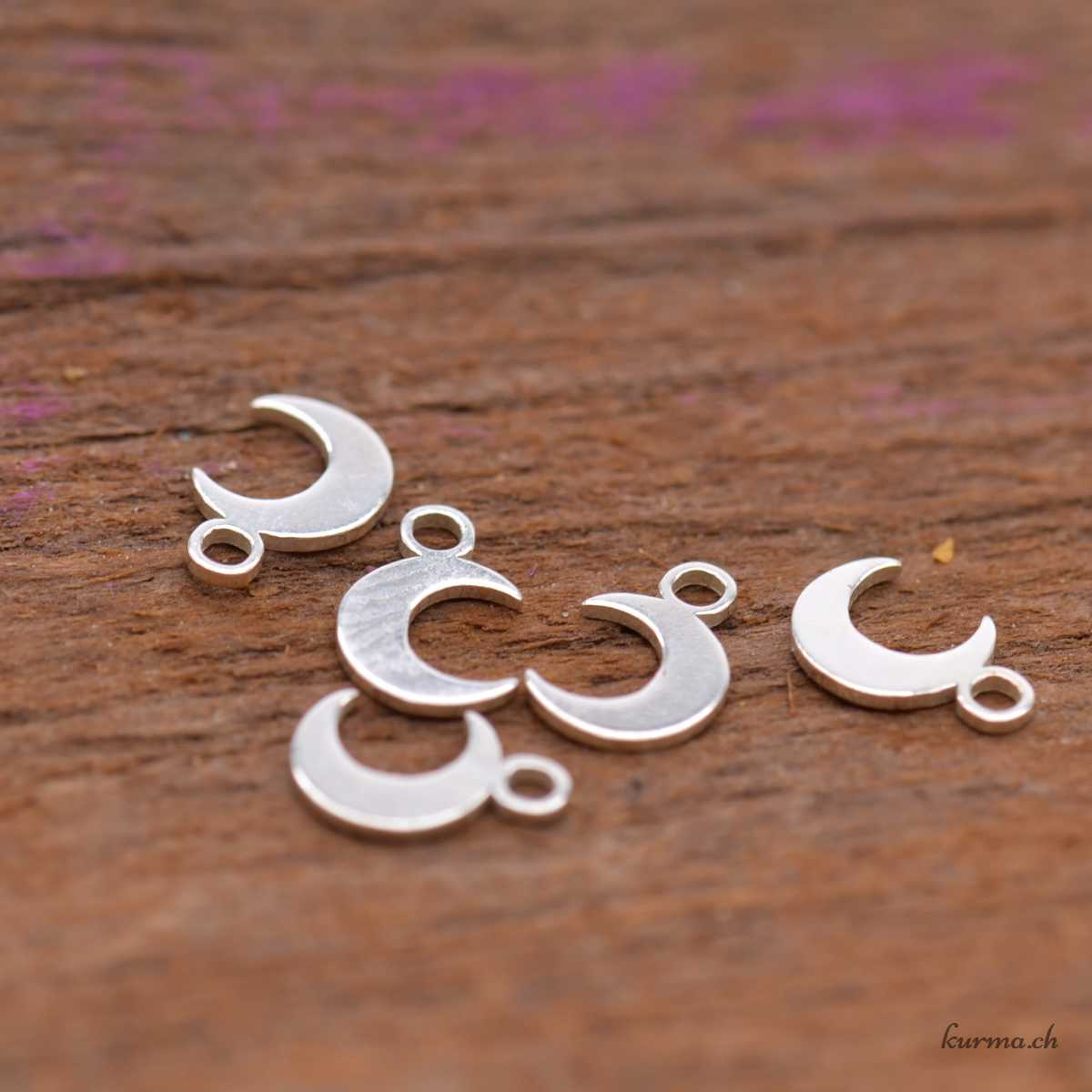 Mini breloque lune - 8x5mm - Argent 925 Mini ciondolo luna - 8x5 mm - Argento 925