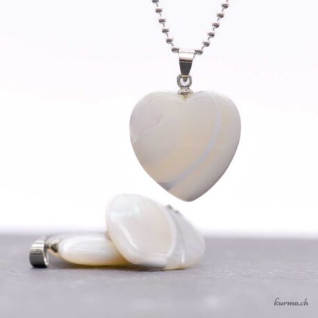 Weißes Perlmutt – Herz-Anhänger