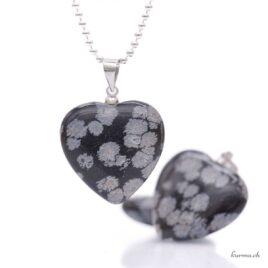 Schneeflocken-Obsidian – Herz-Anhänger