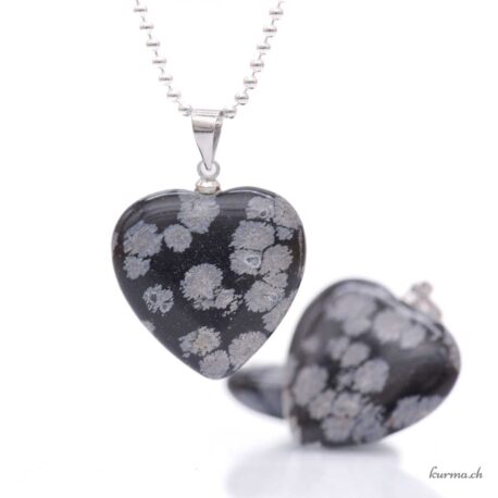 Schneeflocken-Obsidian – Herz-Anhänger