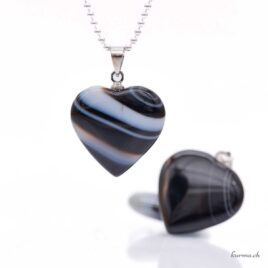 Gebänderter Onyx &amp; Sardonyx (behandelt) – Herz-Anhänger