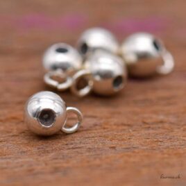 Perle stoppeur attache breloque - 5mm - Perçage 1.3mm - Argent 925
