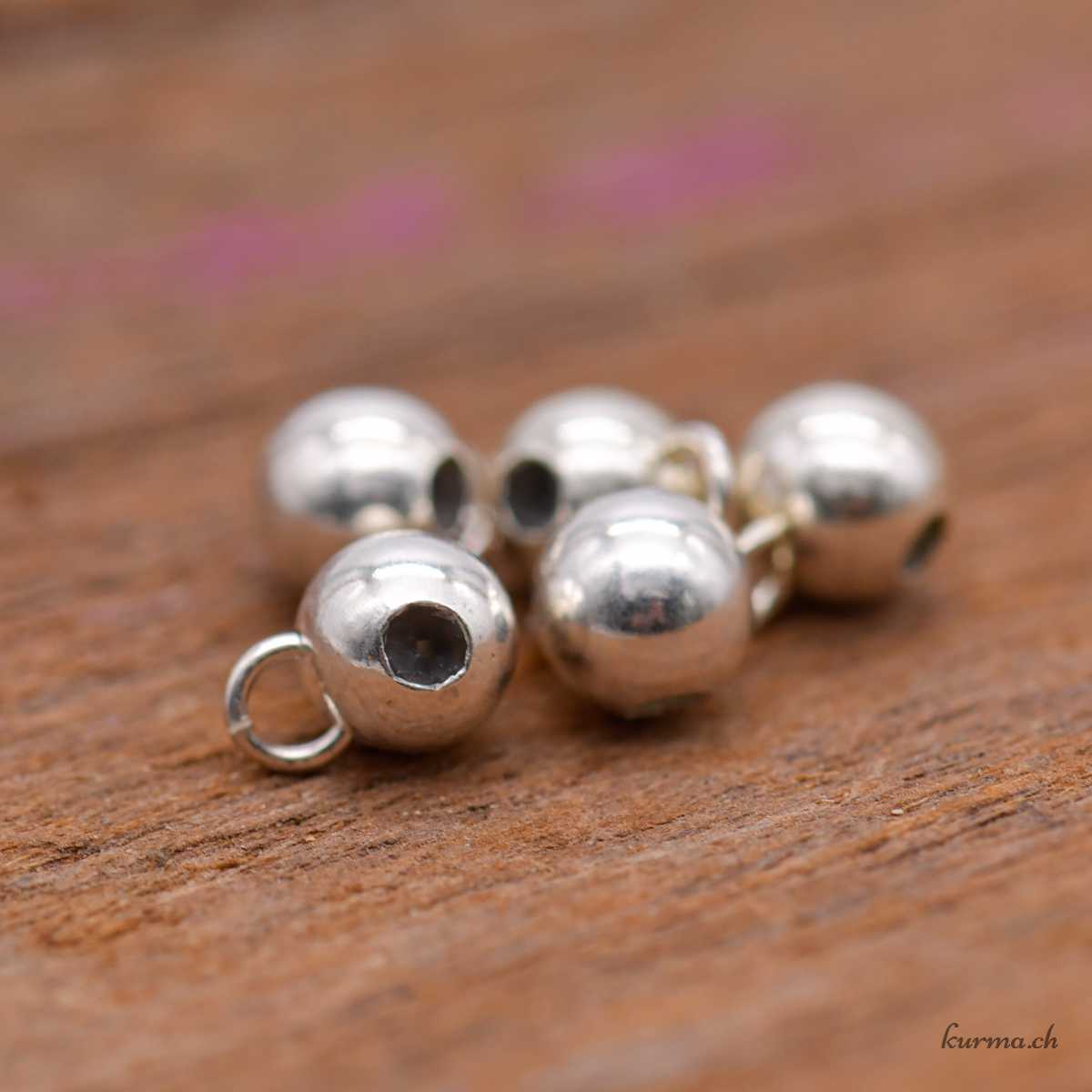 Perle stoppeur attache breloque - 5mm - Perçage 1.3mm - Argent 925 Perle stoppeur attache breloque - 5mm - Perçage 1.3mm - Argent 925