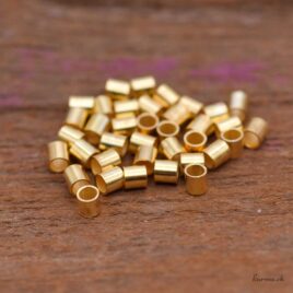 Tubes à écraser - 2.5x2.5mm - Argent 925 Doré