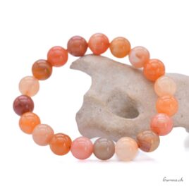 Bracelet Cornaline - Agate abricot du Botswana 10-10.5mm