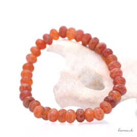 Fire agate bracelet, 7-7.5mm beads - Faceted