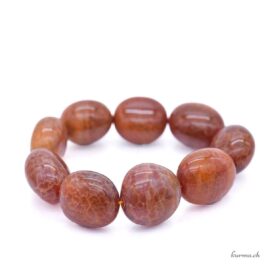 Bracelet Agate de feu pierres roulées 12x20mm