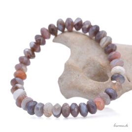 Bracelet Agate du Botswana rondelles 8mm - Facettes