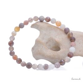 Bracelet Agate du Botswana 6mm - Facettes