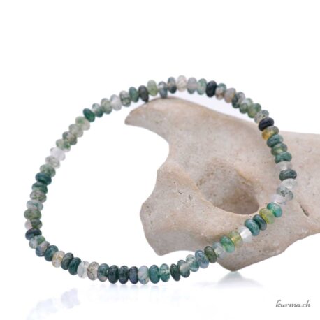 Bracelet Agate mousse rondelle 4.5mm