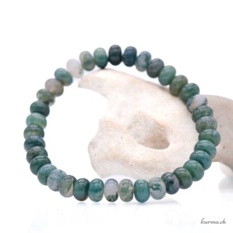 Bracelet Agate mousse rondelle 8mm
