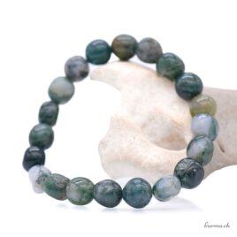 Bracelet Agate mousse nuggets 8-12mm