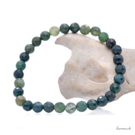Armband aus Moosachat 6 mm – Facetten