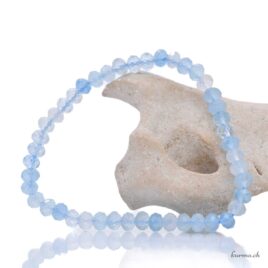 Aquamarine bracelet, 5mm rondelles - Faceted