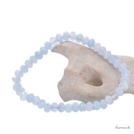 Bracelet Aigue-marine  rondelles 6mm - Facettes