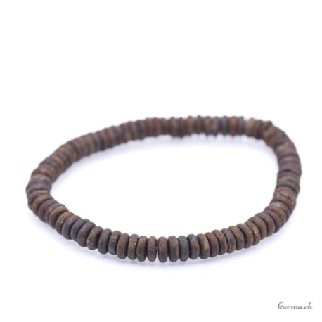 Bracelet Bronzite mate rondelles 6mm