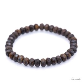 Bracelet Bronzite rondelles 8mm - Facettes