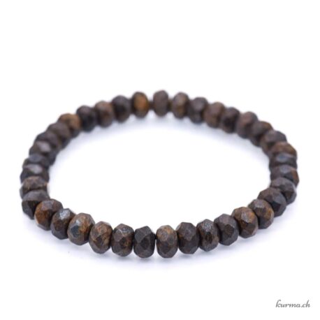 Bracelet Bronzite rondelles 8mm - Facettes