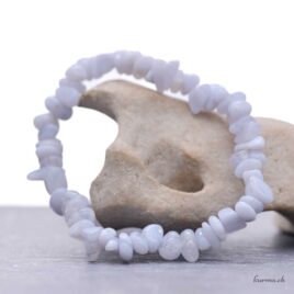 Armband aus blauem Chalcedon, Splitter 5-10 mm