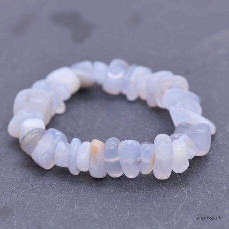 Bracelet Calcédoine bleue éclats 10-20mm