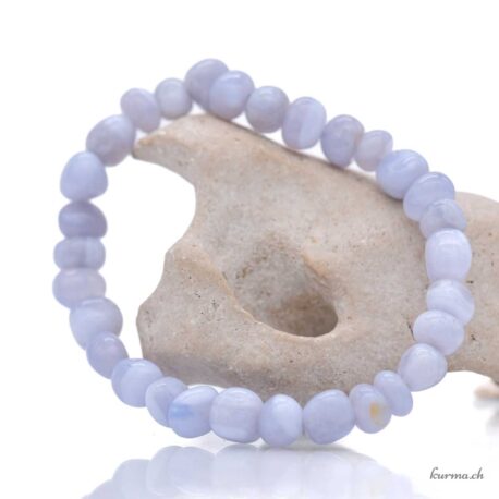 Bracelet Calcédoine bleue nuggets 6-8mm