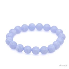Armband aus blauem Chalcedon, 10 mm – Qualität A