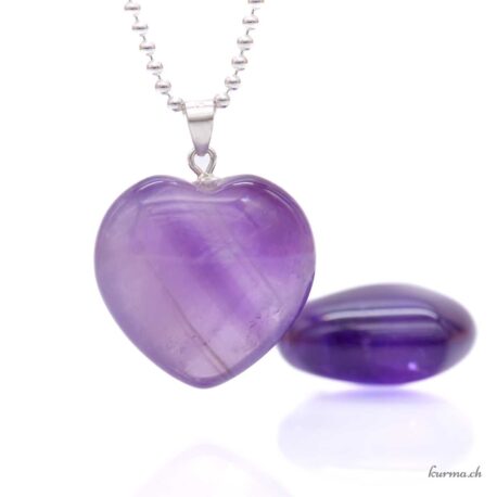 Améthyste - Pendentif coeur - Argent 925
