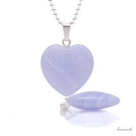 Calcédoine - Pendentif coeur