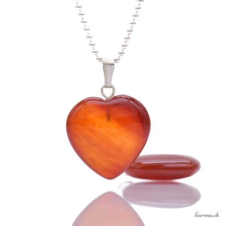 Cornaline - Pendentif coeur