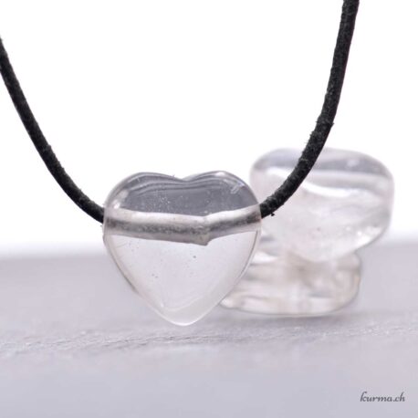 Cristal de roche - Pendentif coeur - Percée
