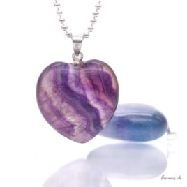 Fluorite - Pendente a forma di cuore - Argento 925