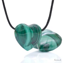 Malachite - Heart pendant - Pierced