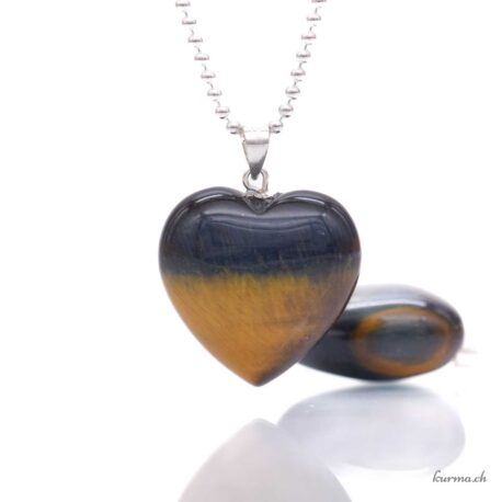 Oeil de faucon - Pendentif coeur - Argent 925