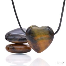 Occhio di falco - Ciondolo a forma di cuore - Percé - Taglia L