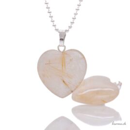 Quarzo rutilo - Pendente a forma di cuore