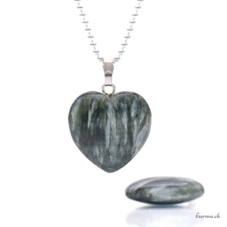 Séraphinite - Pendentif coeur