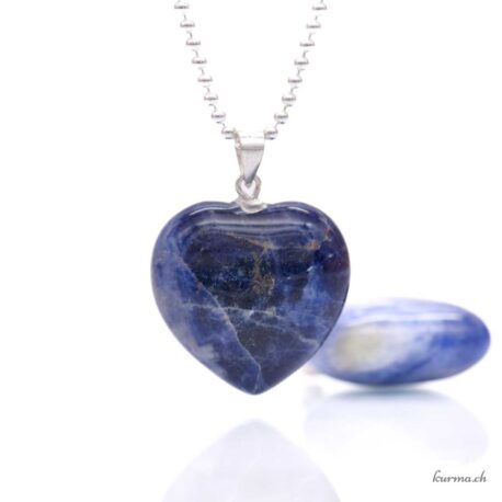 Sodalite - Pendentif coeur - Argent 925