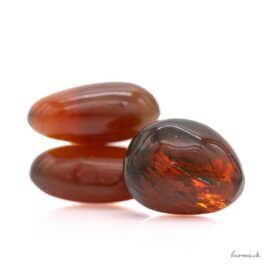 Ambre bleue - Pierre roulée - Taille M