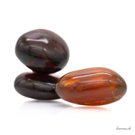 Ambre bleue - Pierre roulée - Taille XL