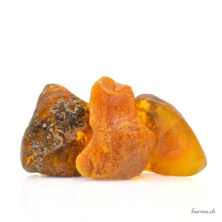 Ambre jaune-brun - Pierre roulée - Taille XL