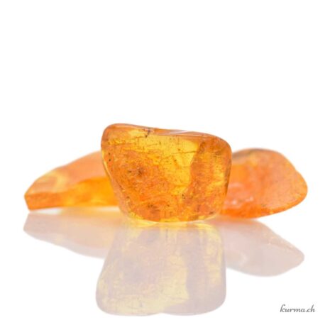 Ambre cognac qualité A - Pierre roulée - Taille XS