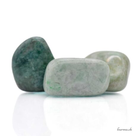 Jadéite verte claire - Pierre roulée - Taille L