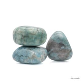 Lazulit auf Quarz (Blauer Spat) – Trommelstein  Größe M