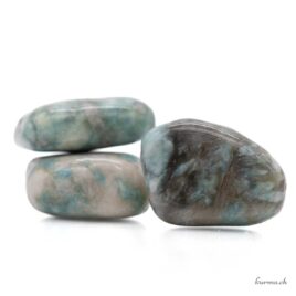 Lazulit auf Quarz (Blauer Spath) – Trommelstein  Größe L