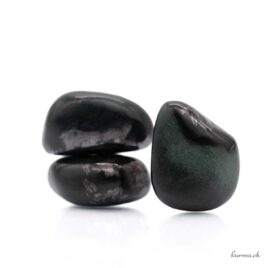 Néphrite avec magnétite ' Jade magnétique ' - Pierre roulée - Taille M